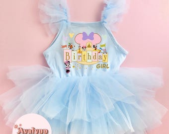 Mickey Minnie Birthday Tutu, Blue Leotard Dress, Princess Tutu, Disney Princess Tutu, Disney Tutu, Leotard Tutu, Blue Ruffled Tutu