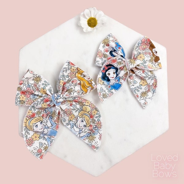 Disney Princess Hair Bow, Disney Bow, Floral bow, Fable Bow, belle Bow, Hair Clip, Nylon Headband, Hair Accessory, Ariel Bow, cinderella bow