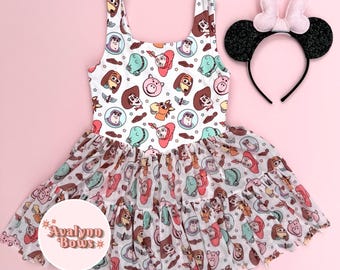 Toy Story mesh-jurk, sportkledingjurk, Disney-shirt, atletische jurk, mesh rok, set atletische stoffen, Disney-outfit, RTS