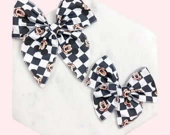 Mickey mouse hair bow, Disney bow, Disney parks bow, baby bow, hair clip, baby headband, fable bow, sailor bow