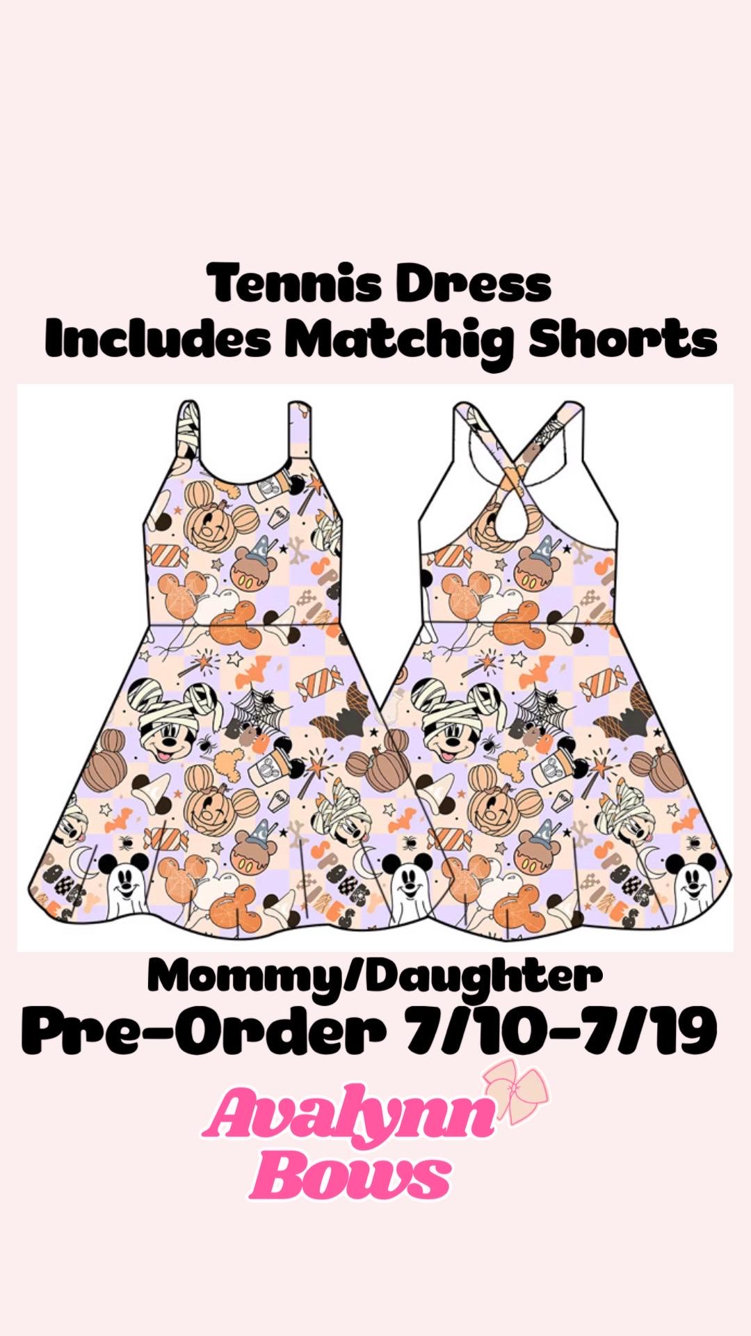 Halloween Minnie Mickey Mouse Tennis Dress, Disney Dress, Tennis Dress, Princess Dress, Yoga Fabric Dress, Disney Outfit, PREORDER