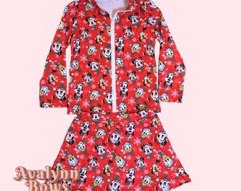 Conjunto deportivo navideño de Mickey para adultos y niños, camiseta Disney, conjunto deportivo, vestido de princesa, conjunto de yoga, atuendo Disney, listo para usar