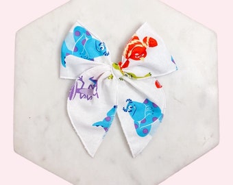 Monsters hair bow, Disney bow, Disney parks bow, sully bow, baby bow, hair clip, baby headband, fable bow