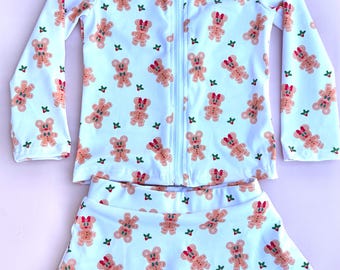 Christmas Mickey Cookies Adult/Kids Activewear Set, Disney Shirt, Athletic Set, Princess Dress, Yoga Fabric Set,Disney Outfit, PREORDER