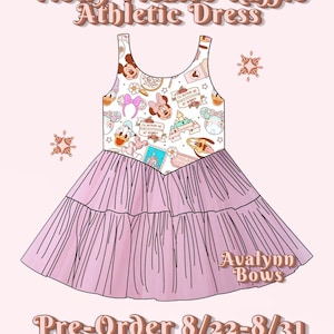 Minnie Mickey Parks Adult Kids Athletic Dress, Disney Dress, Athletic Set, Princess Dress, Yoga Fabric Set,Disney Outfit, PREORDER