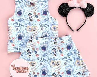 Cruise Daisy Minnie Activewear Set, Disney Activewear Set, Princess Outfit, Disney Princess Set, Disney Skirt, Disney Shirt, READY TO SHIP