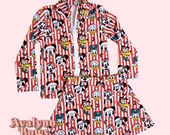Conjunto deportivo navideño de Mickey para adultos y niños, camiseta Disney, conjunto deportivo, vestido de princesa, conjunto de yoga, atuendo Disney, listo para usar