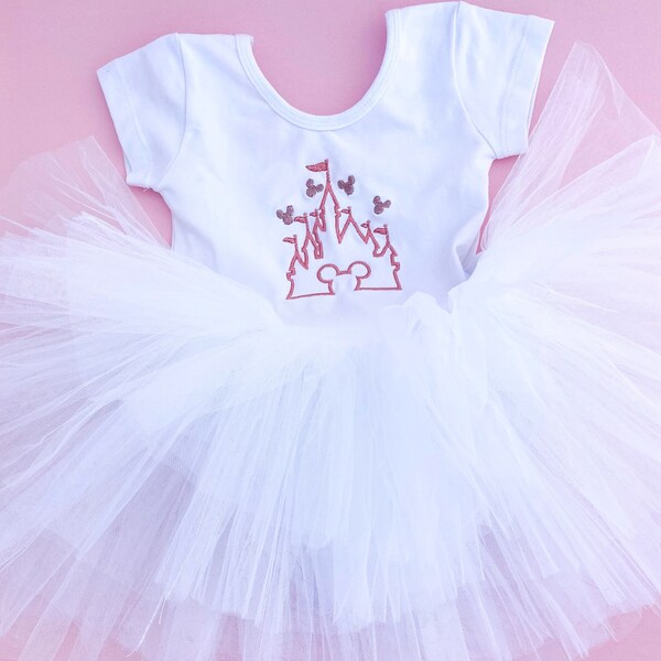 Disney Castle embroidered tutu, Cinderella Castle embroidered dress, tutu, Disney Princess tutu, disney tutu