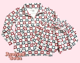 Conjunto deportivo navideño de Mickey y Minnie para adultos y niños, camiseta Disney, conjunto atlético, falda de malla, conjunto de tela para yoga, atuendo Disney, listo para usar