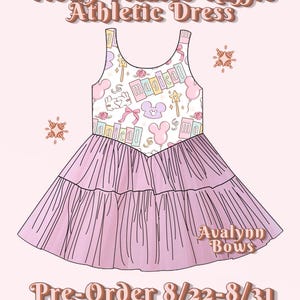 Minnie Mickey Mouse Adult Kids Athletic Dress, Disney Dress, Athletic Set, Princess Dress, Yoga Fabric Set,Disney Outfit, PREORDER
