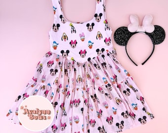Vestido de Mickey y Minnie, vestido deportivo, camiseta de Disney, vestido atlético, falda de malla, conjunto de tela deportiva, atuendo de Disney, RTS