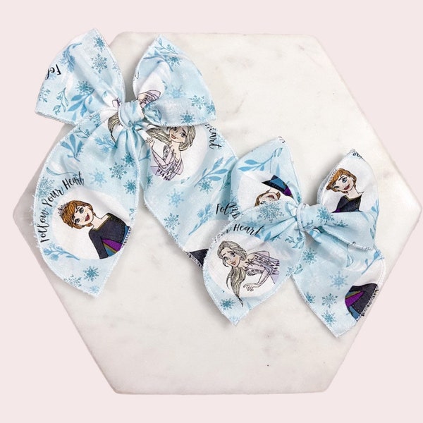 Frozen hair bow, Anna Elsa bow, Disney bow, hair clip, baby headband, sailor bow, fable bow, baby bow, girl hair bows