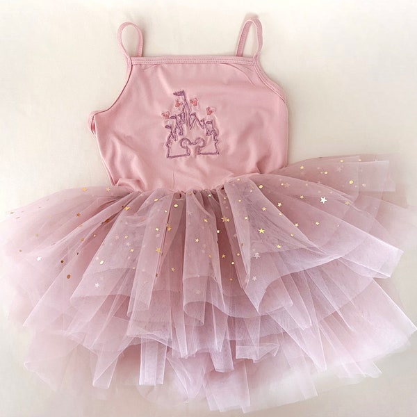 Disney Castle embroidered tutu, Cinderella Castle embroidered dress, tutu, Disney Princess tutu, disney tutu