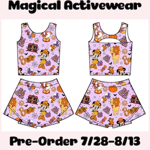 Halloween Mickey Minnie Women/Kids Activewear Set, Disney Shirt, Athletic Set, Princess Dress, Yoga Fabric Set,Disney Outfit, PREORDER