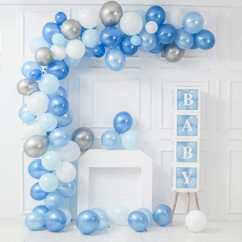 Customized Balloon Letter Box White Transparent Baby Blocks | Etsy