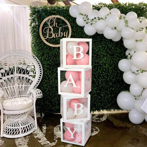 Baby Shower Boxes Transparent Balloon Boxes Baby Shower Etsy