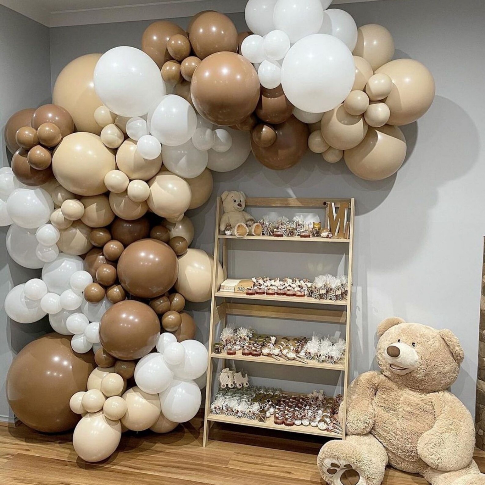 124PCS Coffee Beige Balloon Garland Arch Kit With White Color Etsy