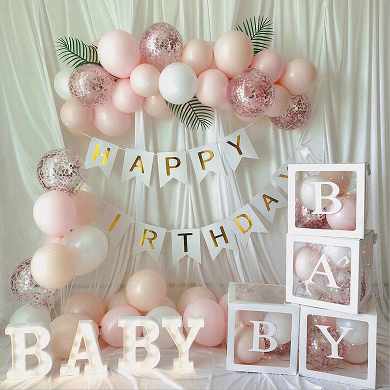 Baby Shower Boxes Party Decorations Baby Shower Blocks Etsy