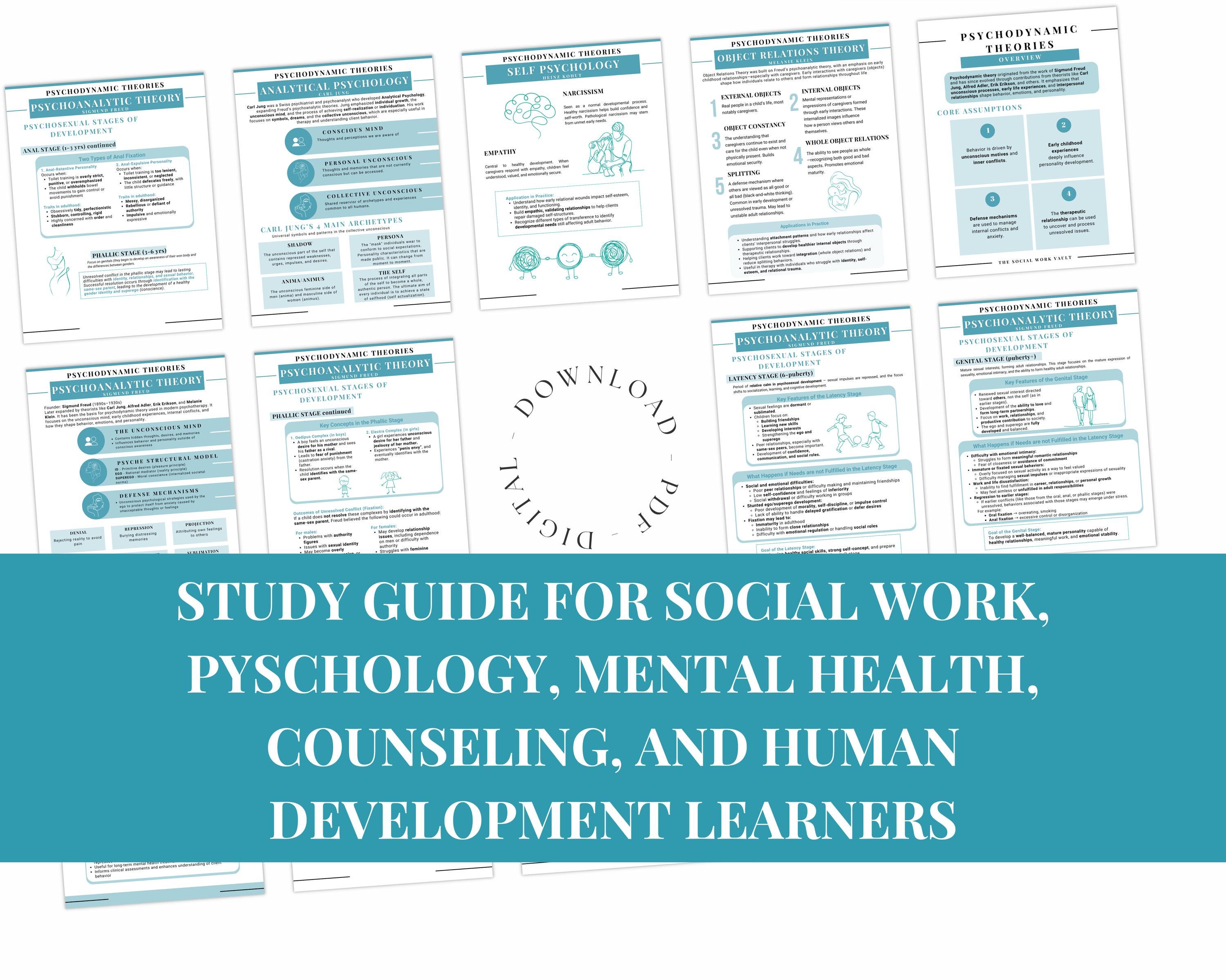 Developmental & Cognitive Theories, Social Work Study Notes, Therapy ...