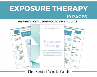 Exposure Therapy, Psych Interventions, Social work modalities, psychology study guide, social work notes, Therapist tools, Counseling notes