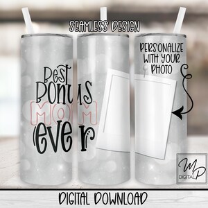 Naadloze bonus moederfoto 20 oz magere beker sublimatieontwerp, instant digitale download, png Rechte en taps toelopende bekeromslag png