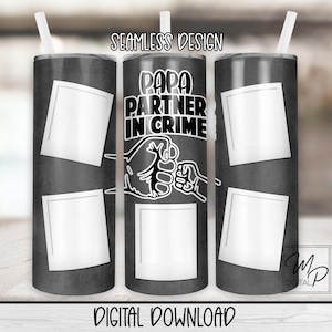 Papa Foto 20 Unzen Skinny Foto Tumbler PNG Wrap, Opa Nahtlose Tumbler Sublimation Digitaler Download Design, Gerade und Verjüngt