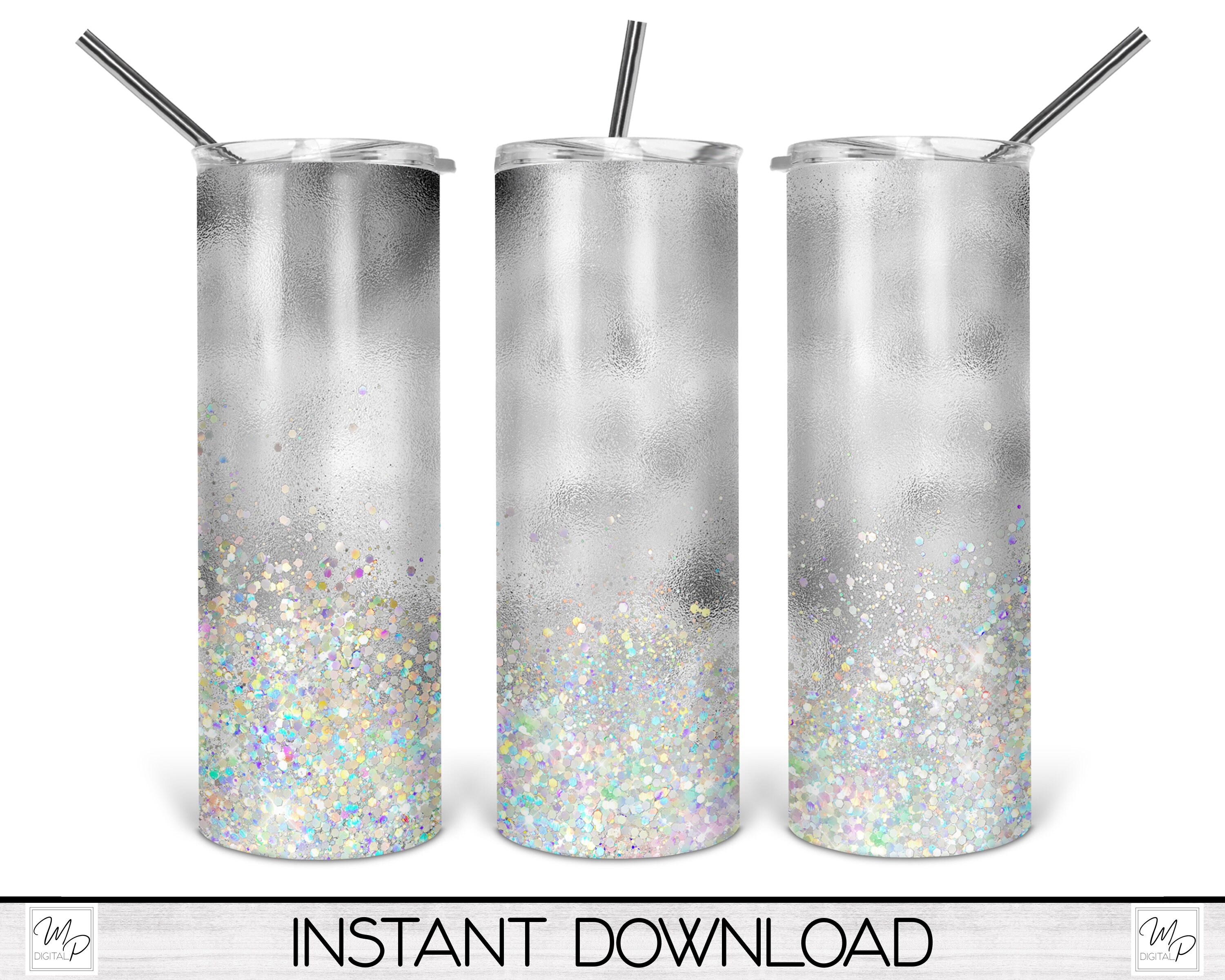 Iridescent Glitter 20oz Skinny Tumbler Waterslide Full Wrap Etsy