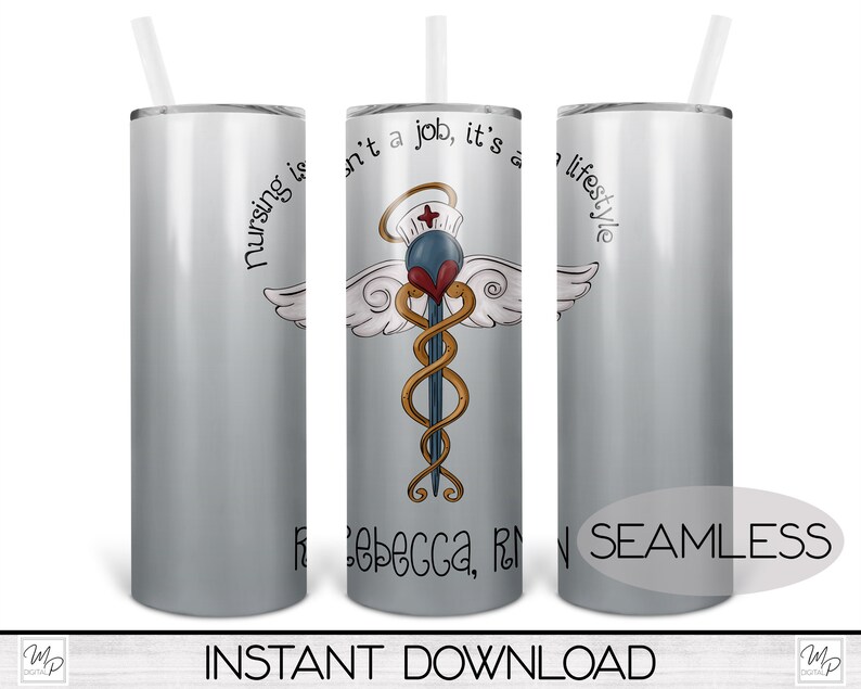 Nursing 20oz Skinny Tumbler Wrap PNG Sublimation Design - Etsy