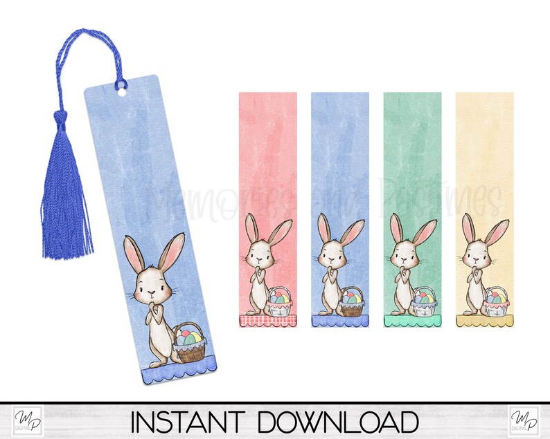 Easter Bunny Bookmark PNG for Sublimation, Book Mark Sublimation Design ...
