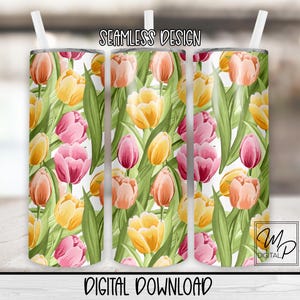 20 oz magere beker PNG-sublimatieontwerp, naadloze tulpenbekerontwerp, digitale download, bekersjabloon, commercieel gebruik