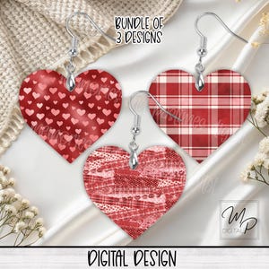 Heart Earring Bundle, Sublimation Earring Designs Template, Earring Blanks Design, Earring PNG, Instant Digital Download