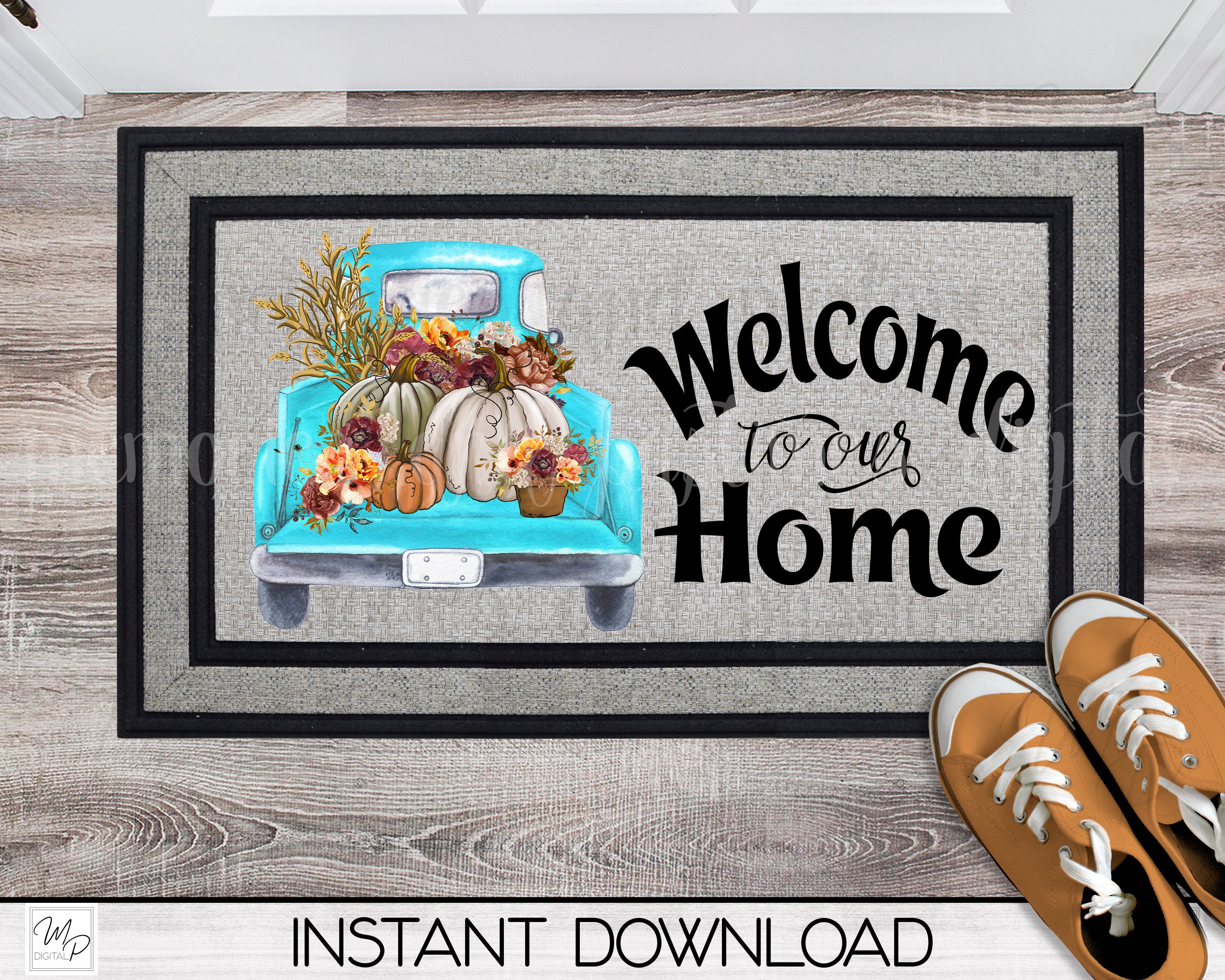 Fall Front Door Mat Sublimation Design Download Farmhouse Etsy