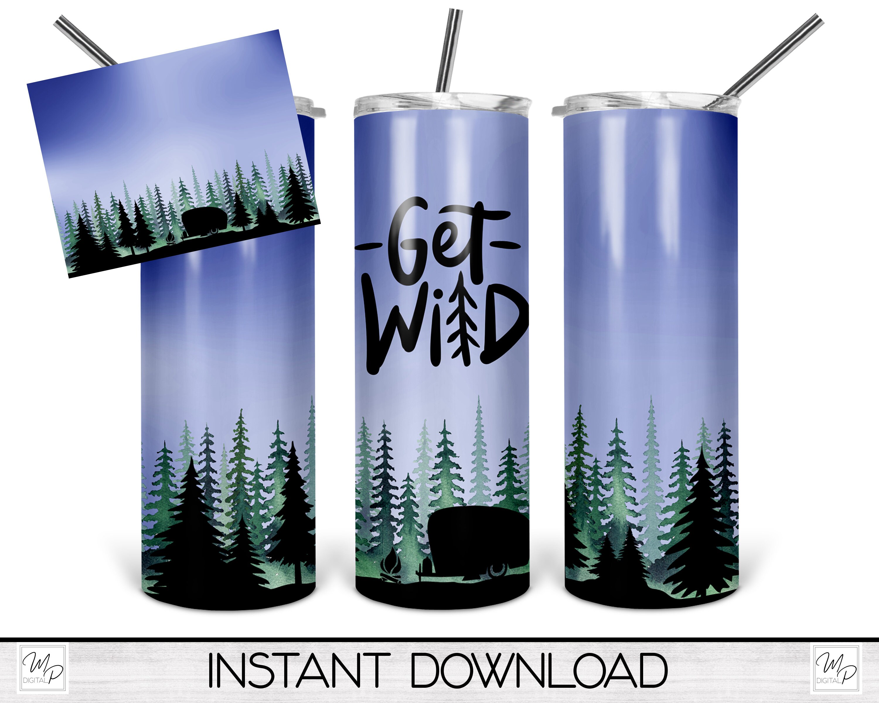 Camping Tumbler Design for 20oz Skinny Tumbler Wrap Camper Etsy