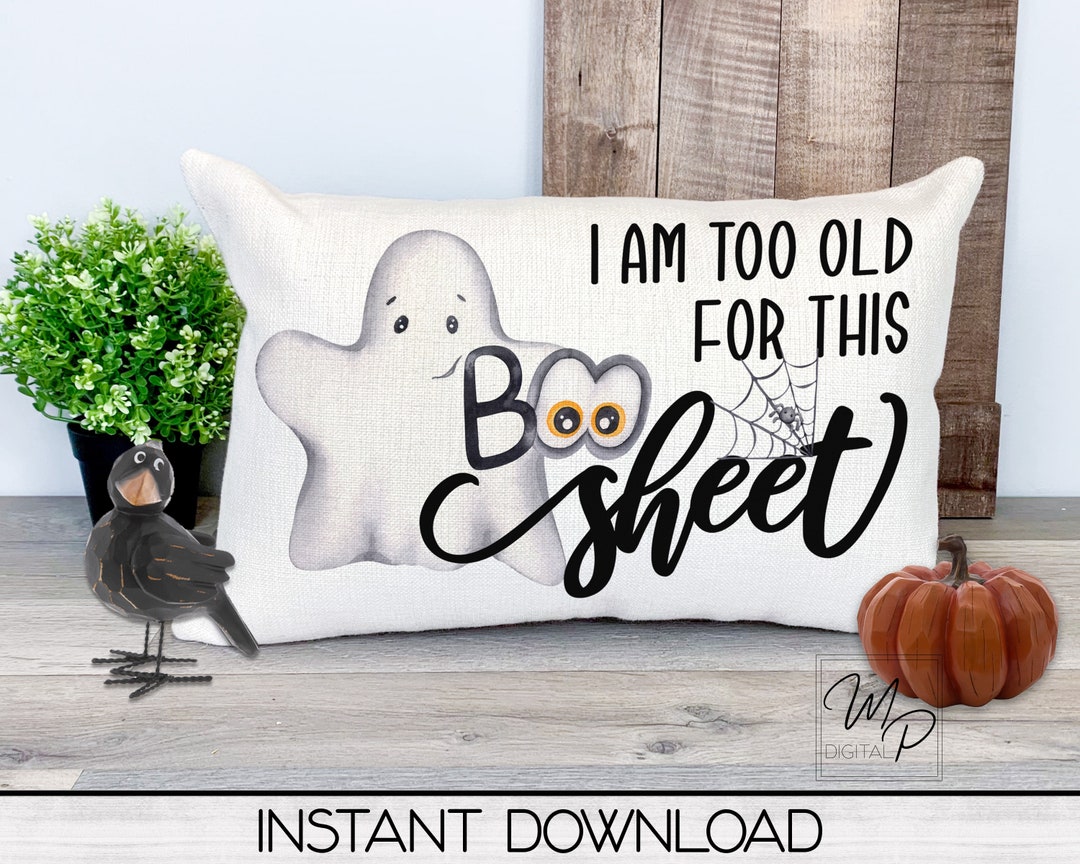 Funny Halloween Lumbar Pillow Cover PNG Sublimation Design, Digital