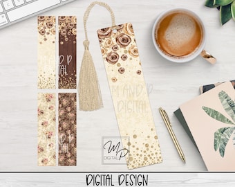 Floral Bookmark PNG for Sublimation,  Design Bundle, Printable Book Mark Digital Download