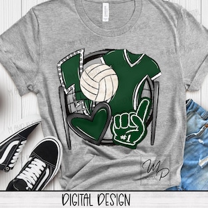 Jäger-Grün-Volleyball-Sublimationsdesign PNG digitaler Download - Tote Becher Tshirt Tumbler Sublimation - kommerzielle Nutzung