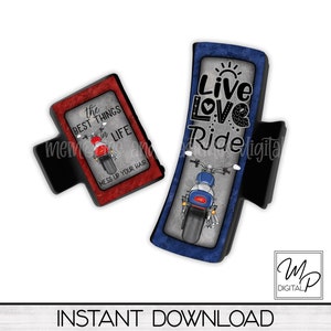 Motorcycle Hair Clip Sublimation Design, Large And Small Hair Claw PNG Hair Clip Sublimation Design, Digital Download