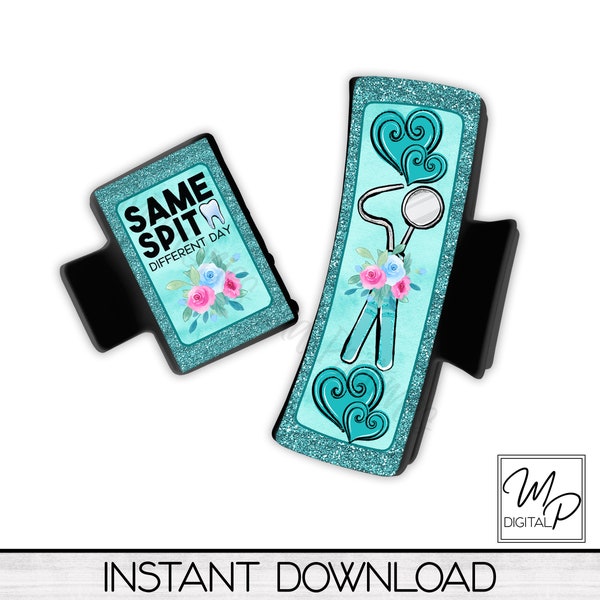 Dentist Dental Hygienist PNG Design for Sublimation of Hair Clips, Digital Design Download, Commercial Use