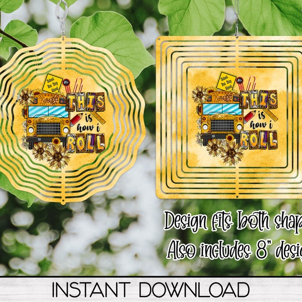 Bus Driver Wind Spinner PNG Design for Sublimation, Two Sizes Included, Garden Spinner Design, Digital Download