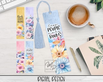 Daisies Bookmark PNG for Sublimation, Flowers Bookmark Sublimation Design Bundle, Printable Book Mark Digital Download