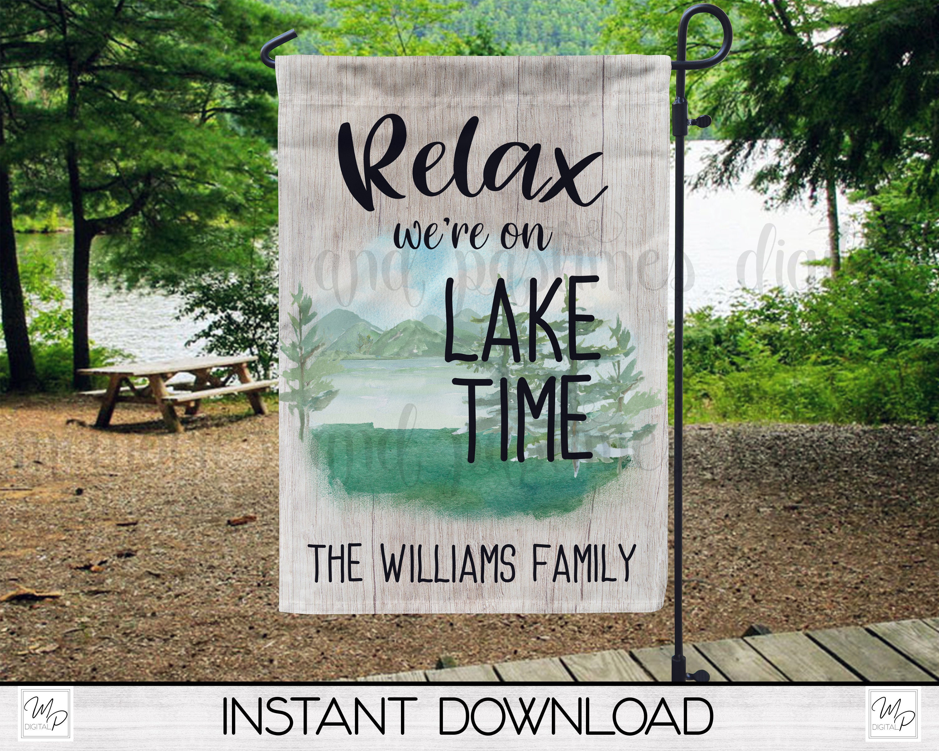 Lake House Flag Sublimation Design Camping Flag DIGITAL Etsy