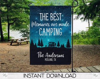 Camping Flag Sublimation Design, RV Campsite Flag DIGITAL DOWNLOAD, Sublimation Template, The Best Memories