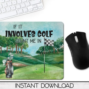 Funny Golf  Mouse Pad PNG for Sublimation Digital Download, Mousepad Design for Sublimation