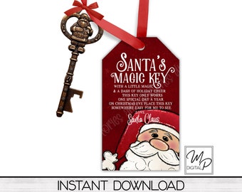 Santa's Magic Key for Santa 2 Note Tag SVG/PNG Only Ready for