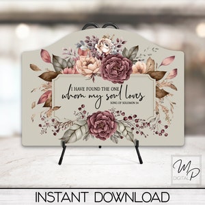 Christian Bible Verse Round Top Door Sign Sublimation Design Download, Door Sign PNG, I Have Found The One, Commercial Use