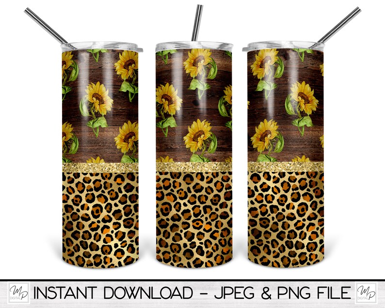 Download Sunflower Leopard Print Sublimation Design Waterslide | Etsy