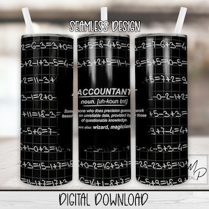 Vaso delgado de 20 oz con diseño de contable, tobogán acuático contable, diseño de envoltura de vinilo sin costuras, descarga por sublimación, uso comercial
