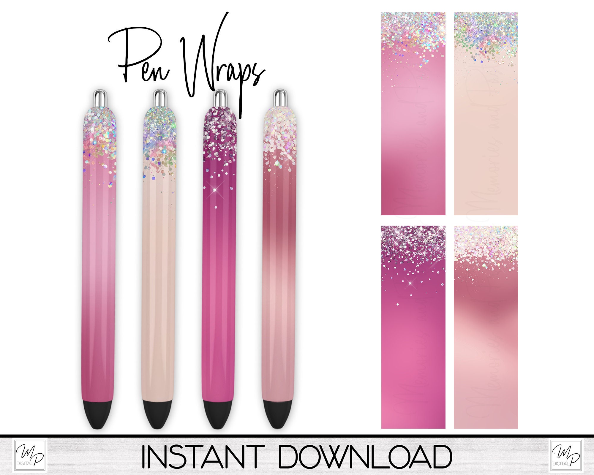Pink Glitter Pen Set – Heidisonline