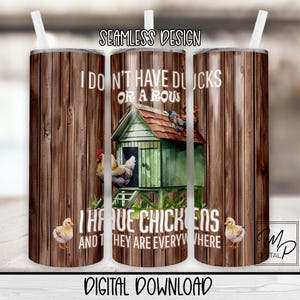 Nahtloser lustiger Hühnerstall 20 Unze Skinny Tumbler Sublimationsdesign, sofortiger digitaler Download PNG, gerade und konische Becherverpackung PNG