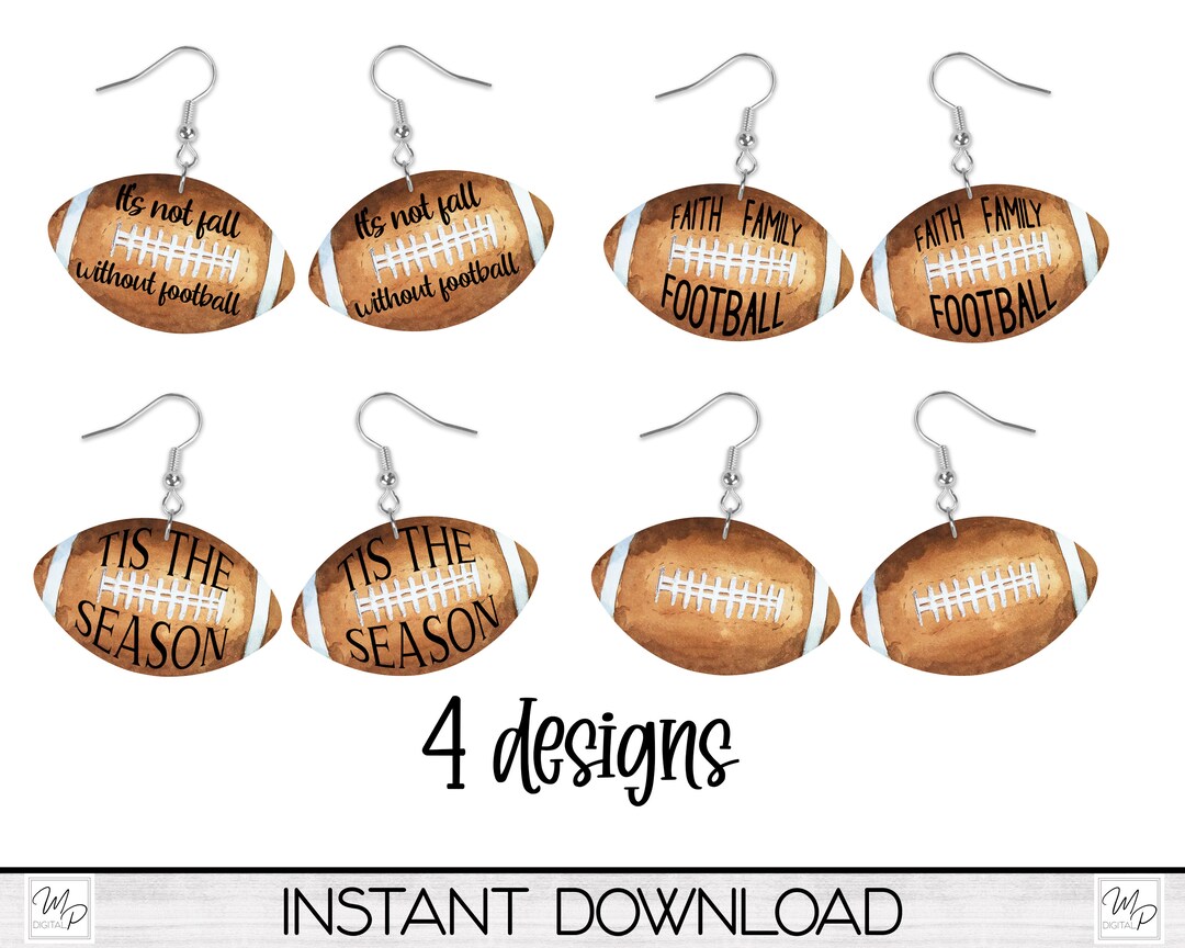 Football Earring PNG Bundle, Sublimation Design Download, Football ...